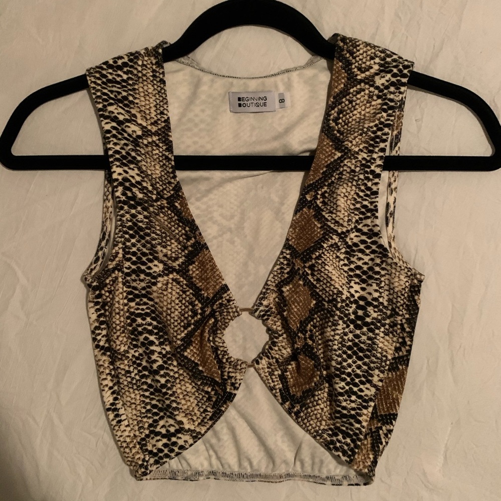 Princess Polly snakeskin cropped tank